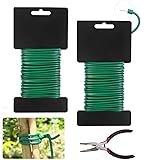 Pflanzendraht Gummiert,2 Stück Gartendraht 3,5mm,Bindedraht Ummantelt 20M,Blumendraht Weich,Pflanzendraht Für Low Stress Training,Pflanzenbinder Gummi