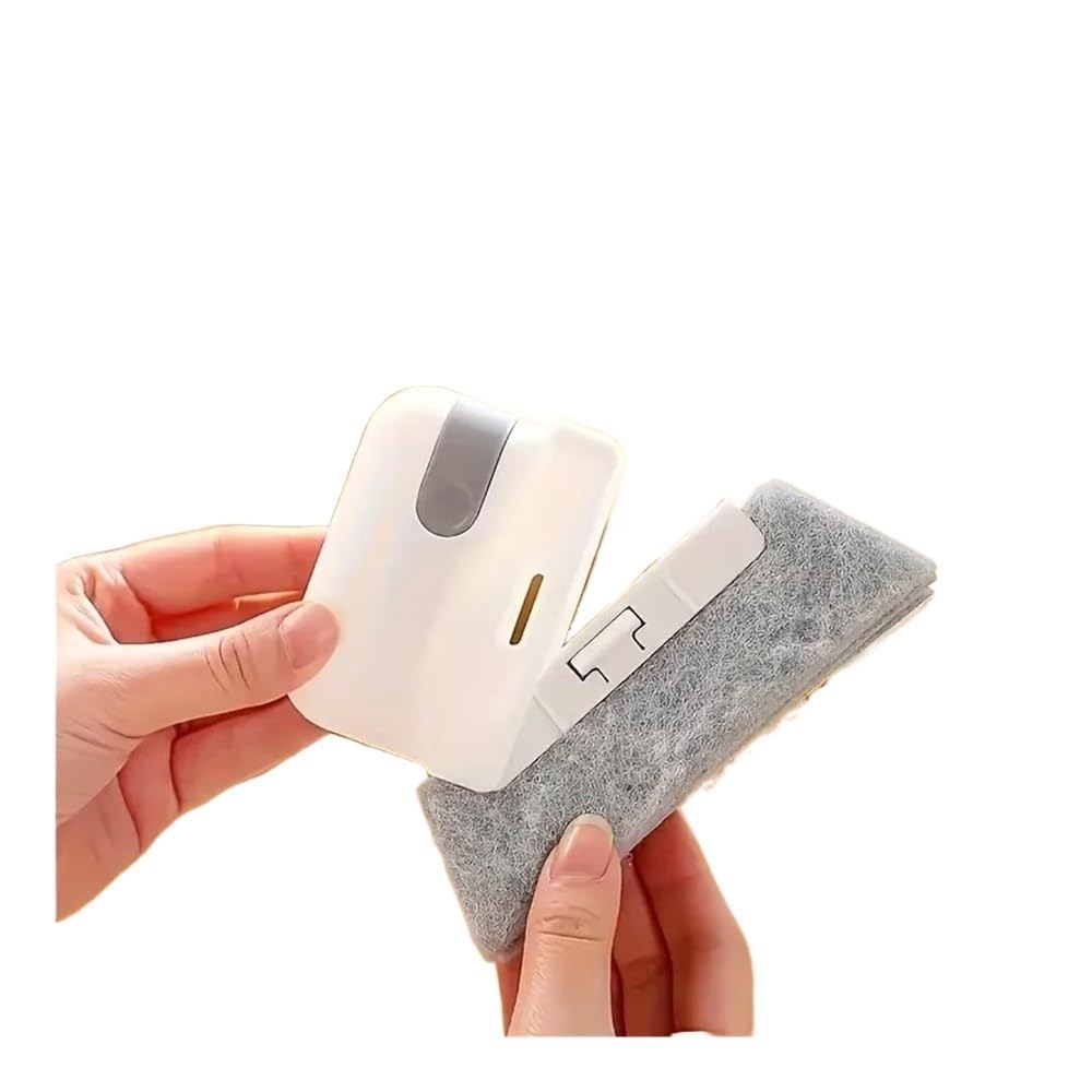Sunrrafck White 1Pc Multifunctional 2-In-1 Window Cleaning Brush, Detachable Household For Glass, Door & Gaps, Grooves, Dead Corners And Crevices