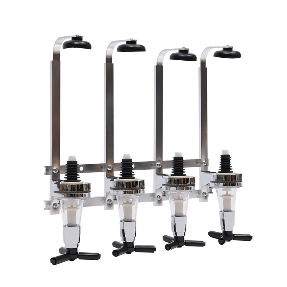 4 Bottle Wall Mounted Liquor Dispenser, Wine and Liquor Dispenser for Home Bar Beverage Beer Liquor Bottle Dispenser Stand Bracket Aluminum Alloy Bar Butler Liquor Dispenser