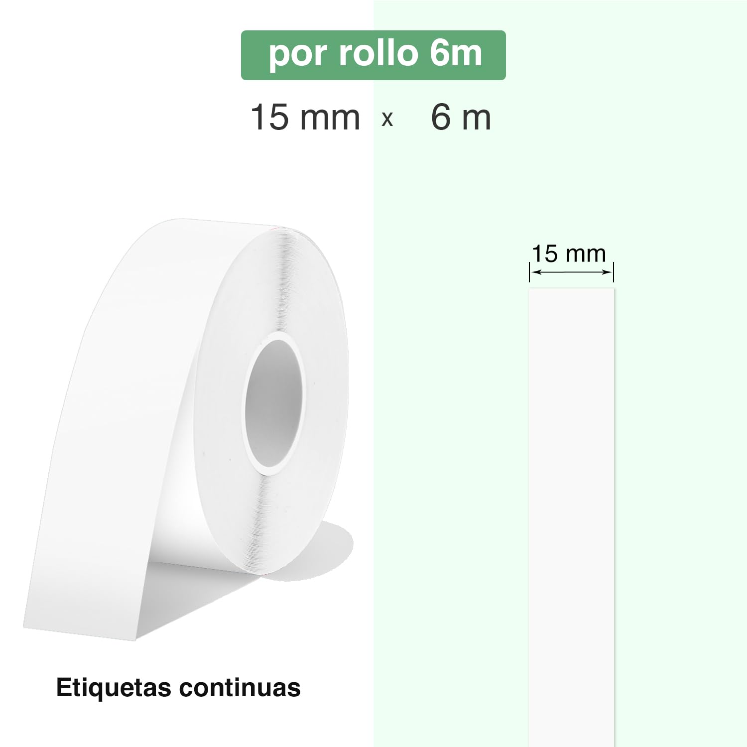 SUPVAN KATASYMBOL E10/E11 Impermeabilización Térmica Etiquetas Adhesivas, 2 Rollos, 15 mm × 6 m Etiquetas Continuo (Negro sobre Blanco)
