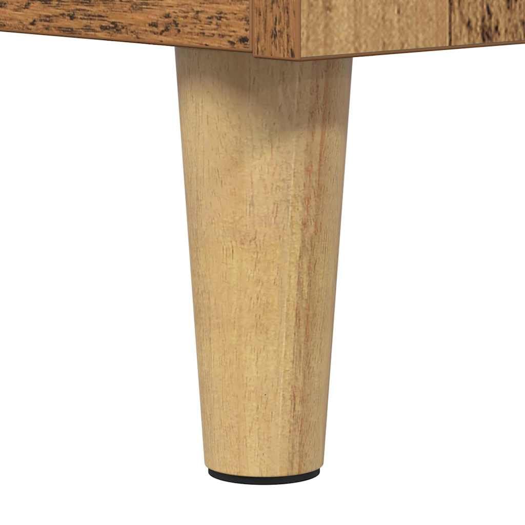 Mobile Porta Vinili in Legno Vecchio 121 x 38 x 48 cm | Mobiletto basso per dischi con ante a cerniera e scaffali, ideale per organizzare la musica in soggiorno.