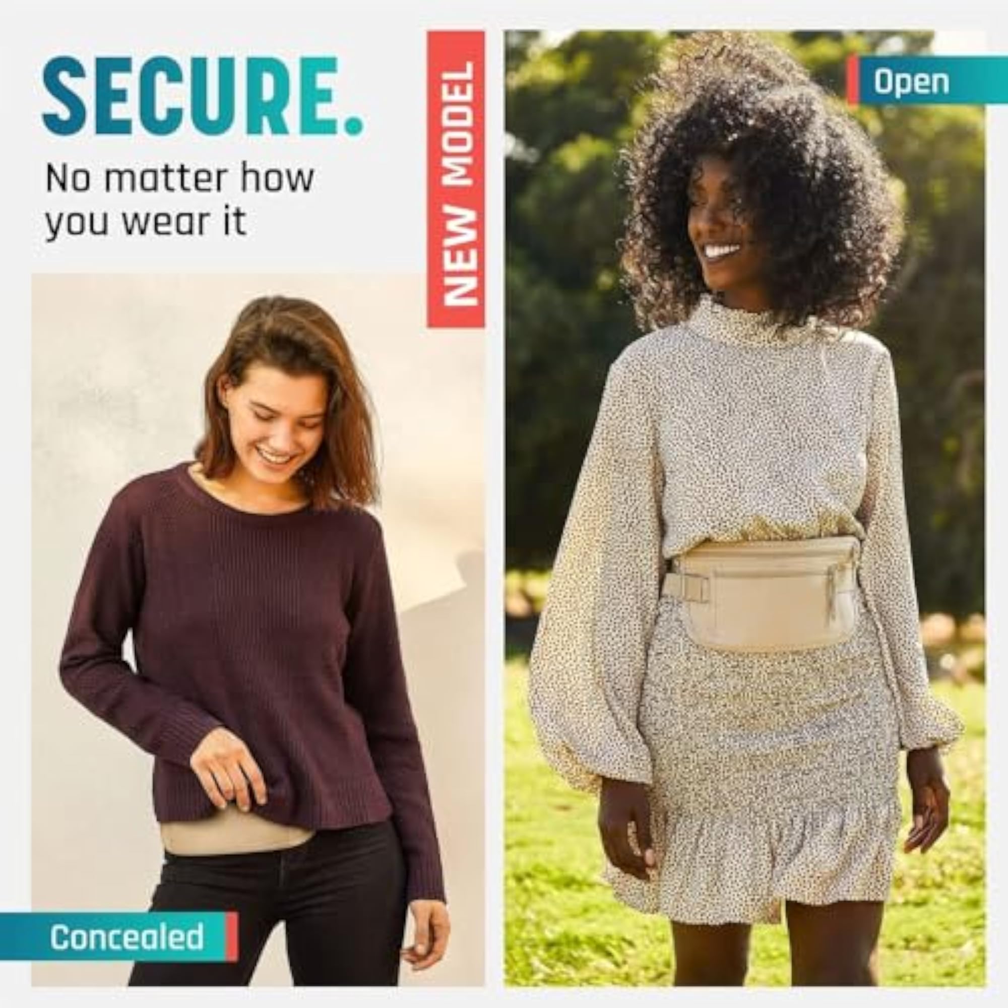 Travel Money Belt with Hidden Waist Pocket