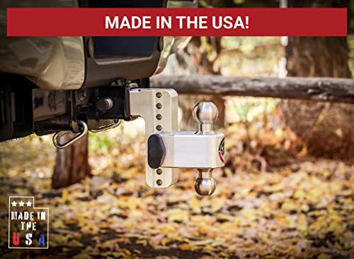 Weigh Safe Adjustable Trailer Hitch Ball Mount - 10" Adjustable Drop Hitch For 2.5" Receiver - Premium Heavy Duty Aluminum Trailer Tow Hitch W/ Stainless Steel Tow Balls (2" & 2 5/16") - 18,500 Gtw #TOP1