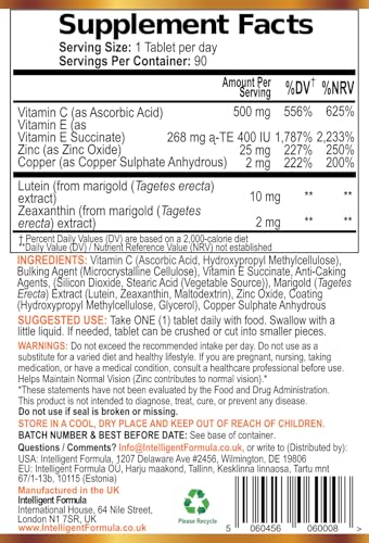 Intelligent Formula VDAMD90 Amd Eye Supplement Nutrient Absorption