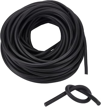 NBEADS 49 Feet Solid Rubber Cord, 6mm Thick Rubber Rope Round Cord Black Rubber Tube Beading Crafting Stretch String for DIY Craft Beading Necklaces