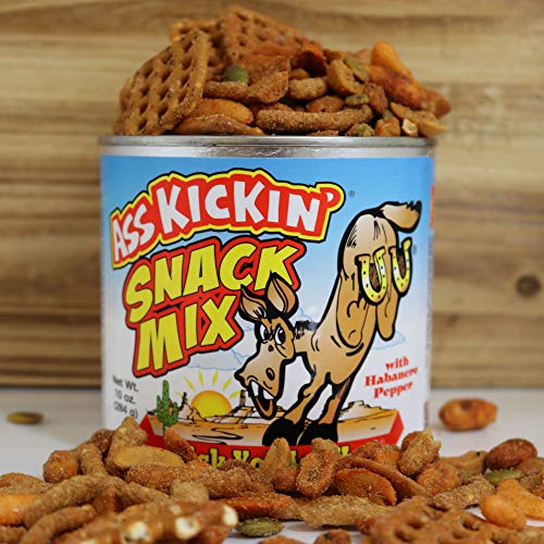 Ass Kickin’ Habanero Pepper Spicy Hot Peanut Snack Mix – 10 Oz - Hot Peanuts, Cashews, Rice Crackers, Sesame Sticks And Pretzels - Ultimate Spicy Gourmet Gift Peanuts - Try If You Dare! #TOP3