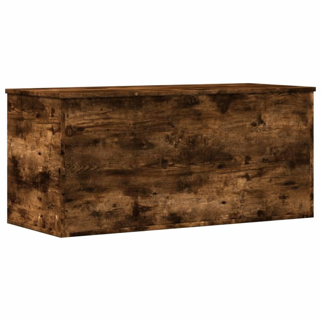 vidaXL Storage Box, Storage Chest for Hallway Living Room, Toy Box with Lid, Blanket Box for Clothes, Trunk, Modern Style, Smoked Oak Engineered Wood