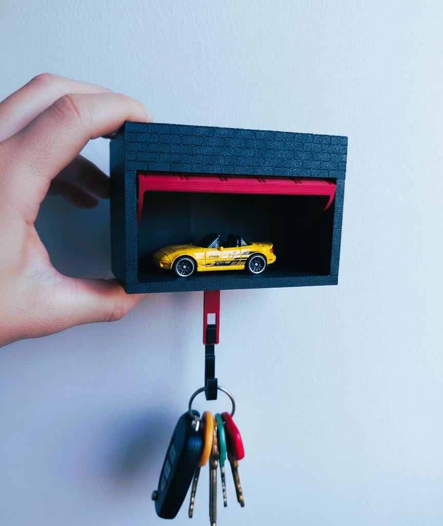 Interactive Garage Car Key Holder (Black & Red, Model Car Not Included)-image-44