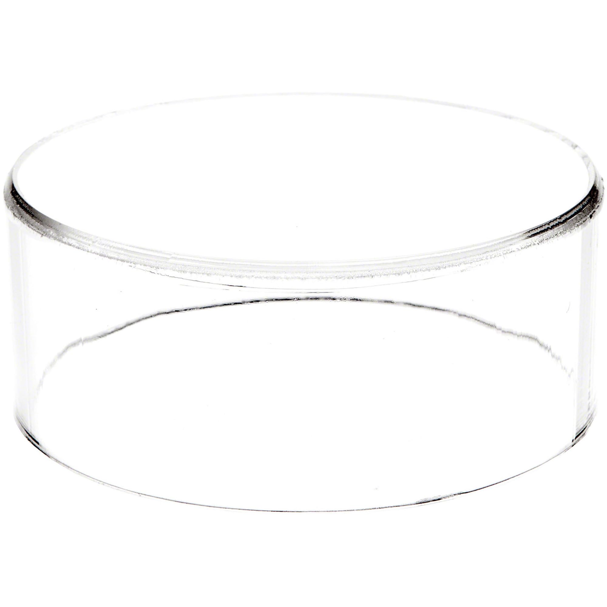 Plymor Clear Acrylic Round Cylinder Display Riser, 2" H x 5" D (3 Pack)