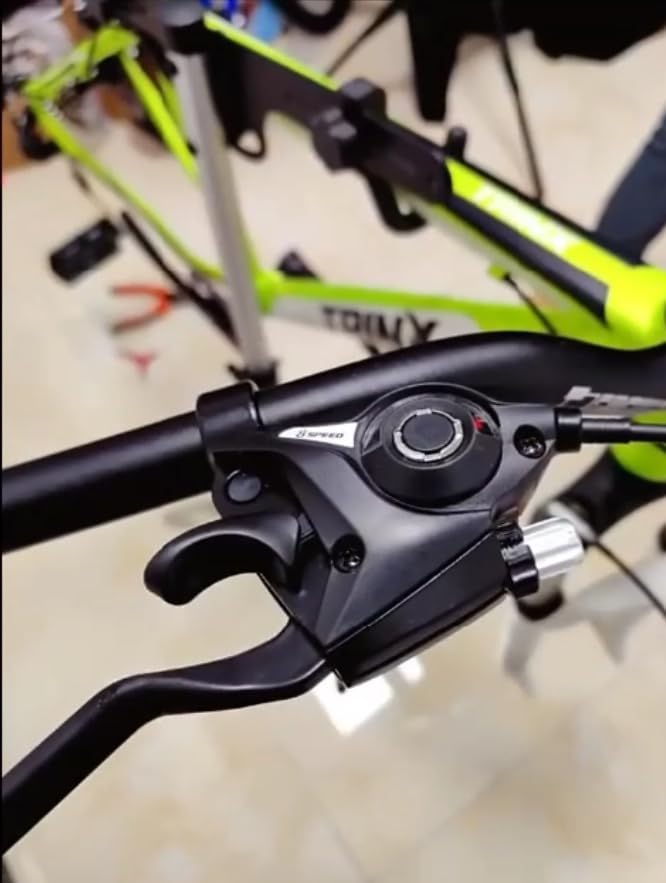 Miniatura 2 de ZUKKA Palanca de cambio de bicicleta de 21 velocidades, palanca de cambios de 3 x 7 velocidades con indicador de engranajes y cable de freno en V,