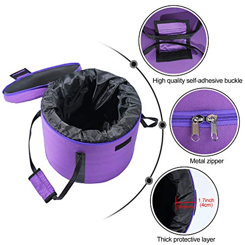 CVNC 2PCS Purple Color Heavy Duty Canvas Padded Carrying Case Travelling Bag For 6-12 Inch Crystal Singing Bowl