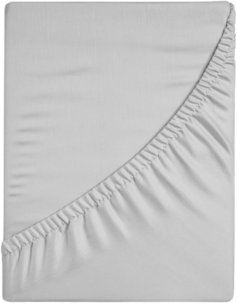 100% Cotton Fitted Sheet Only - Deep Pocket up to 16inch - All-Around Elastic - T-Shirt Fabric Jersey Knit - Extra Soft - Easy Fit - All Season - Comfy (Gray, California King)