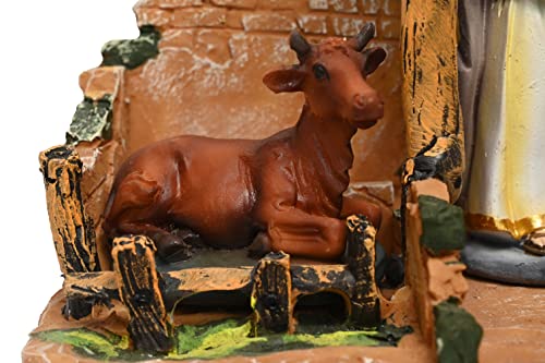 Image of KariGhar Nativity House Set /Crib House Set Perfect for Christmas|Gifting & Decoration ( Pack - Mary,Joseph,Baby Jesus, Angel, 3 Wise Men, The Shepherd & The Animals ) V0007