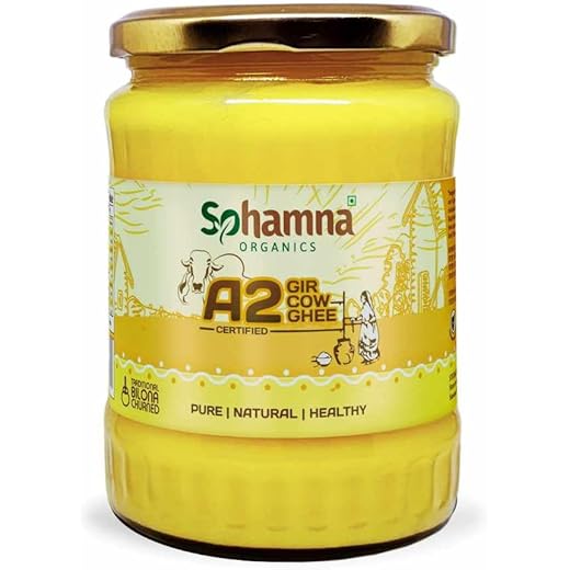 Sohamna Organics A2 Gir Cow Ghee 500ML Pure Desi Ghee A2 Gir