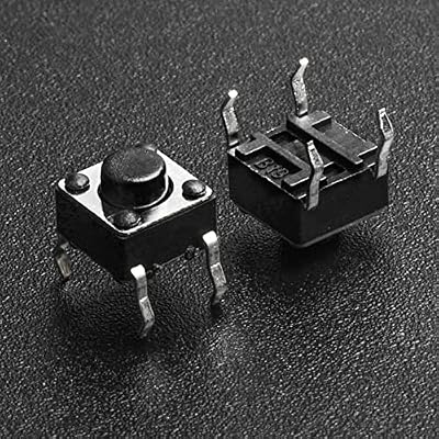 120 قطعة 6 × 6 مم × 5 مم زر ضغط اللمس اللمس المؤقت لـ PCB 4 Pin DIP Black