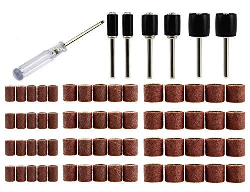 120 Grit Sanding Bands with Sanding Drum Mandrel and Screwdriver 67 Pack for Dremel Rotary Tool by MoArmor
