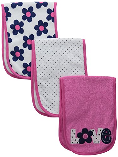 Image of Gerber Unisex-Baby 3 Pack Terry Burp Cloths, Love, One Size