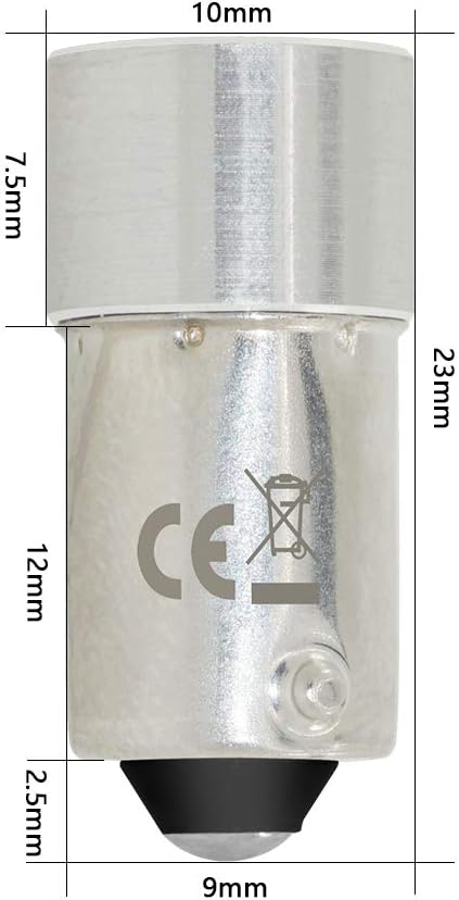 BA9S 15v BA9 LED Torch Headlight Mini Head Lamp Flashlight Bulb 10 Cell C & D (Cold White, 10 Cell C&D 15V)