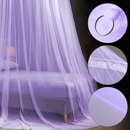 Miniatura 7 de Cinghia Diseño De Cúpula Mosquitero De Dosel,Mosquitera Para Cama,Mosquitera Cama Matrimonio Prevenir Insectos,Mosquitera Viaje,Mosquitera Jardin,Mosquitera Universales Color Púrpura 60x250x1100cm