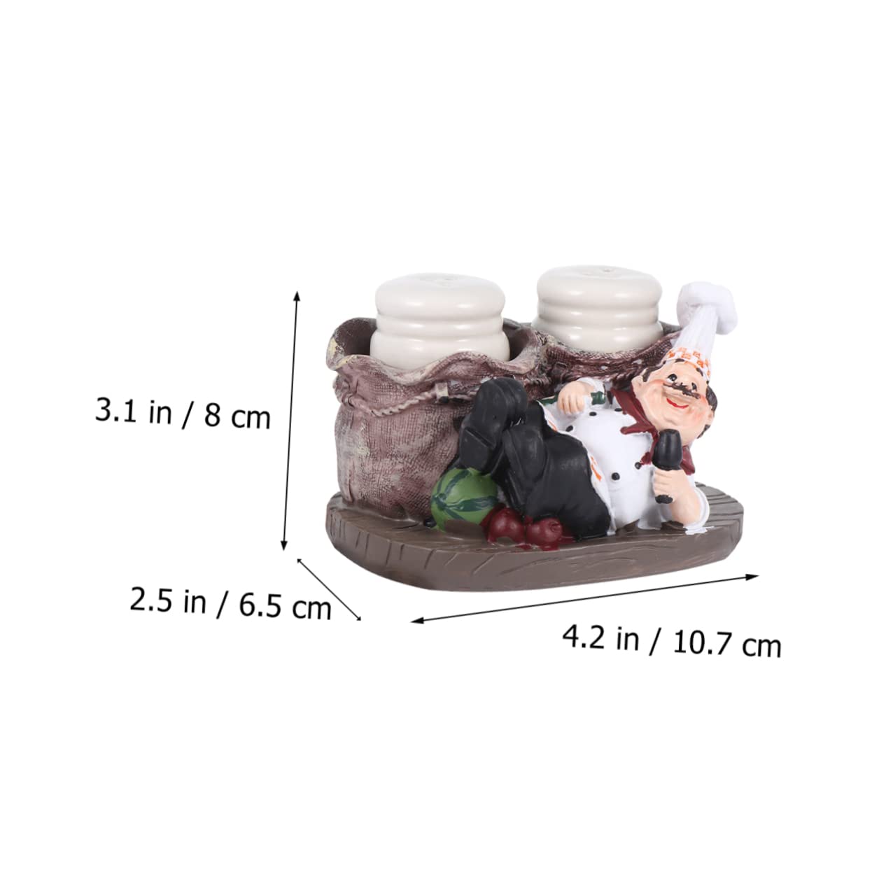 Happyyami 1PC European Style Resin Chef Figurine Toothpick Holder Funny Kitchen Decor for Home Restaurant Resin Cook Sculpture Steady Base Present