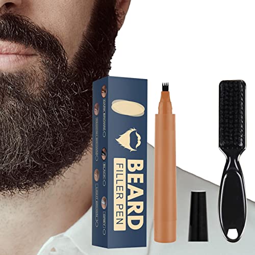 BAOGAO Bart - Lápiz de relleno para barba, para hombre, con pincel, a prueba de sudor, herramienta de relleno de color para barba, bigotes, cejas