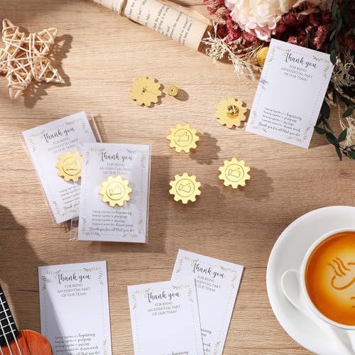 Image of Employee Appreciation Gifts Team Pins for Coworkers Bulk Inspirational Lapel Pin with Thank You Cards Organza Bags Team Appreciation for Back to School Office Staff Coworker