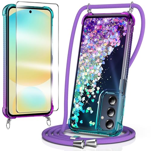 WQRTYJK Samsung A36 5G Glitzer Handyhülle Lila