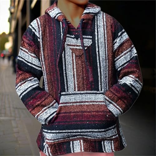Sweat à capuche mexicain pull67/A au look hippie surf poncho décontracté