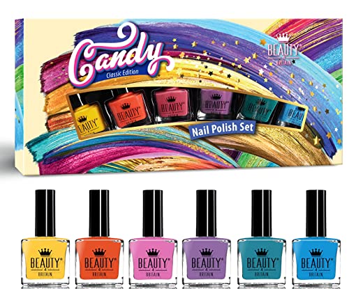 Nagellack-Set 'Regenbogen' - 6 Lebendige Farben, Glänzendes Finish, 10-ml-Fläschchen, Qualitätsarbeit