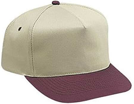 Cotton Twill Five Panel Pro Style Caps Two Tone, Khaki