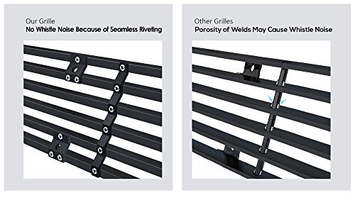 Image of APS Compatible with Chevy Silverado 1500 2014-2015 Lower Bumper Stainless Steel Black Horizontal Billet Front Grill Grille Insert C65990J
