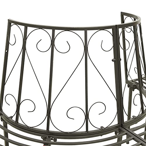 Banco de jardín semicircular de 160 cm con gran capacidad de carga para exterior 7
