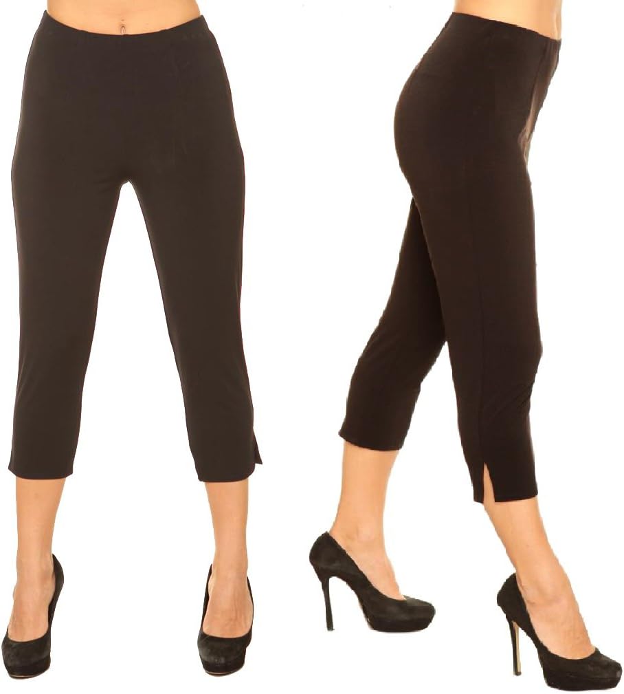 Alisha D Best Selling Travel Wearカプリ鉛筆パンツfeaturingフラットフロント、Dartedフ