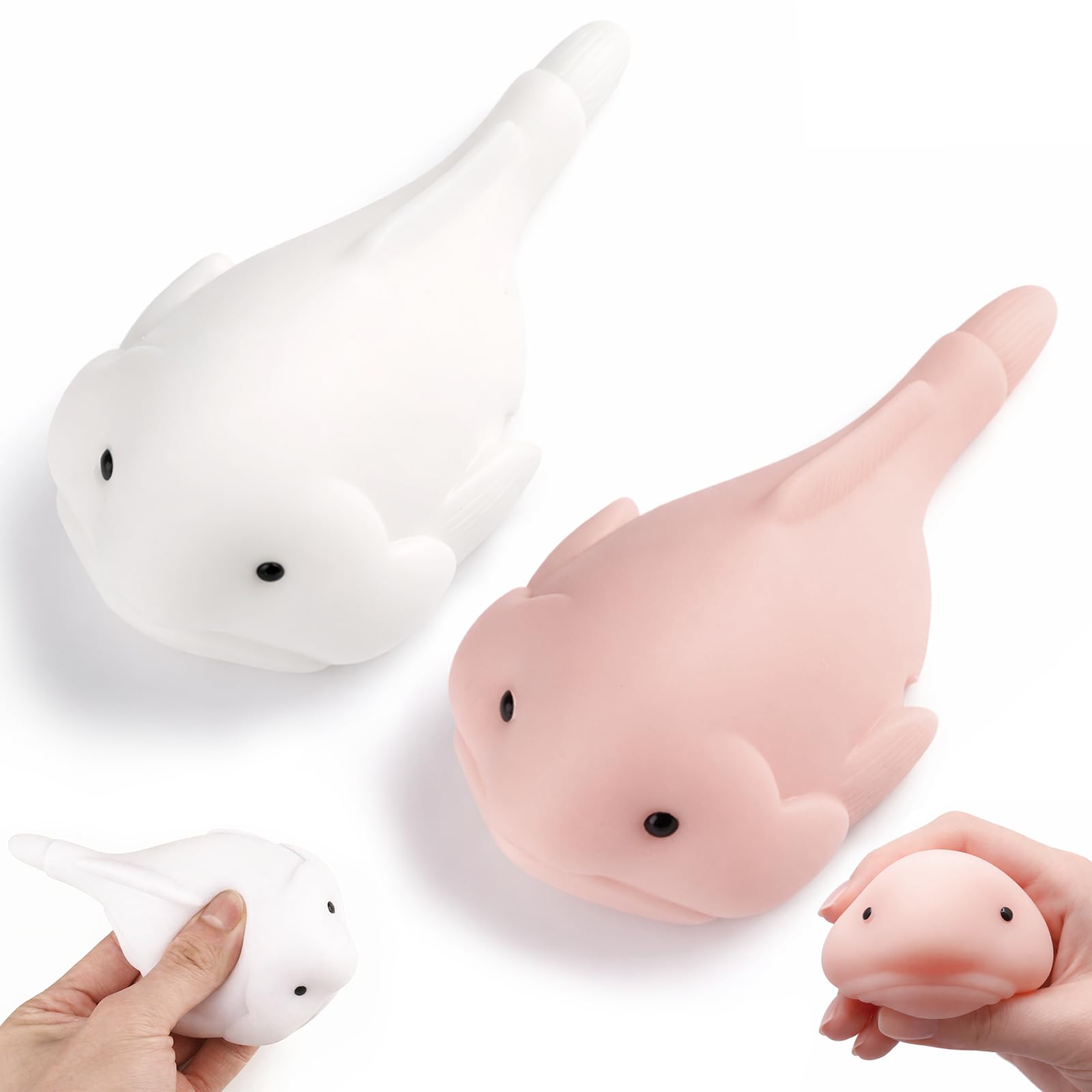 2 PCS Ugly Cute Fish Squishy Toy, Pull, Squishy Fidget Toys for Stress Relief, Cute Fish Soft Squeeze Sensory Toy for Adults, Sensory Toy for Birthday Gifts