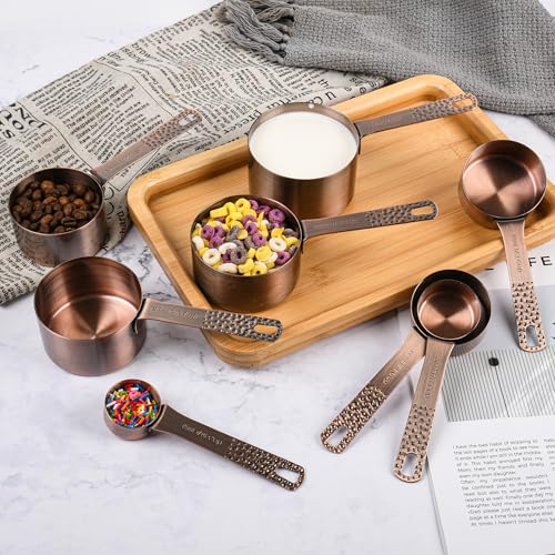 Set de 19 Vasos y Cucharas Medidoras Cobreadas para Cocina miniatura 6