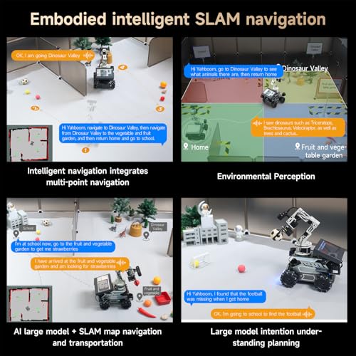 Image of Yahboom ROS2 Robot Kit with Jetson Orin Nano 8GB Super Large AI Model with 6DOF Robotic Arm, 7-inch HD Display,AI Voice Interaction Module Provides AI Vision App Control