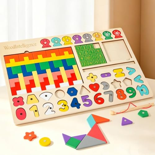 Jeu d'association chiffres et planche puzzle éducative motricité fine 40 pièces - 6