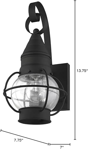 Miniatura 10 de Livex Lighting 26900-91 Linterna de pared transitoria para exteriores de una luz de Newburyport Collection en Pwt, Nckl, B/S, Slvr. acabado, níquel