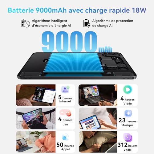 Tablette gaming 90Hz Blackview Mega2 WiFi avec grand écran 2K - 6
