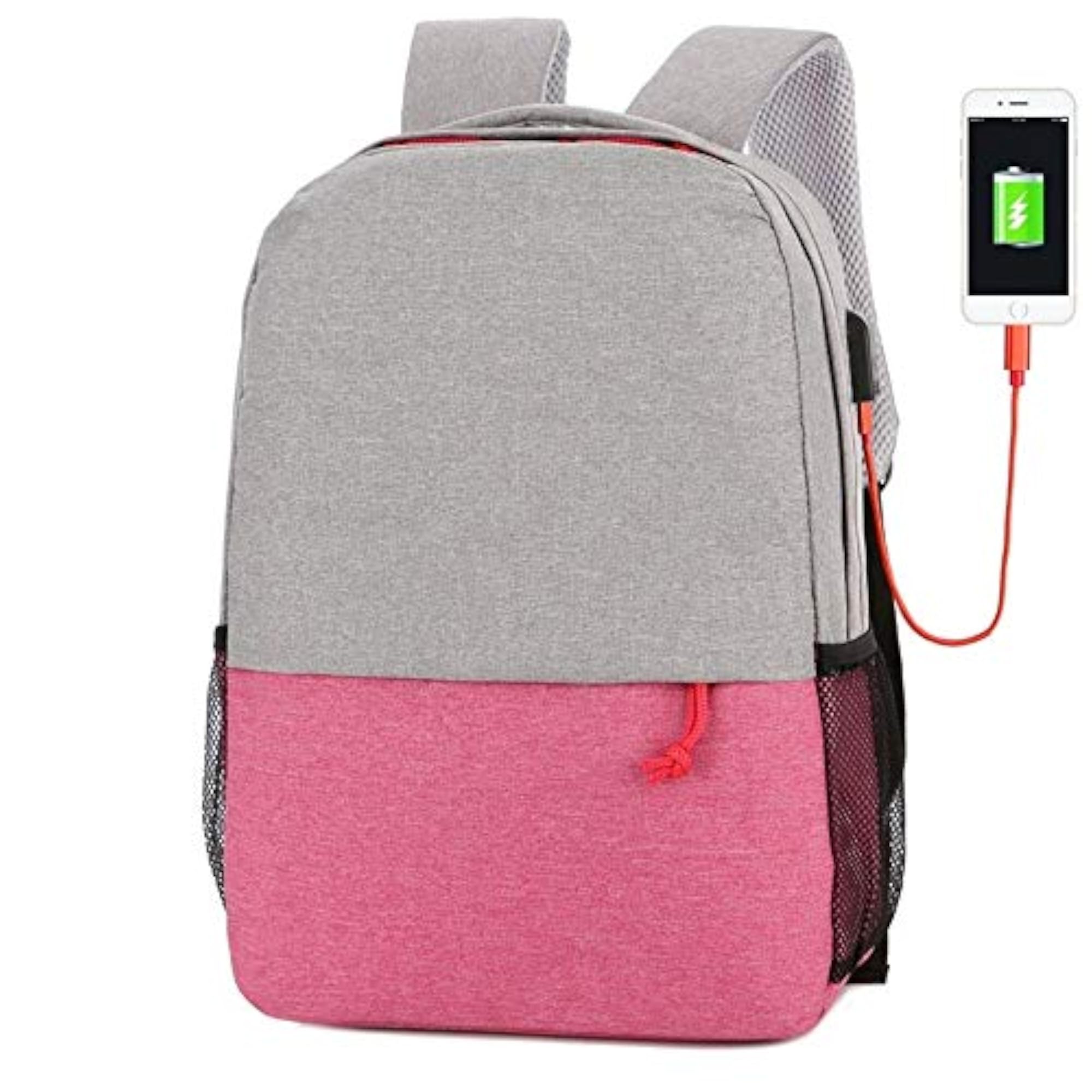 Men's USB Charging Dark Blue Laptop Backpack