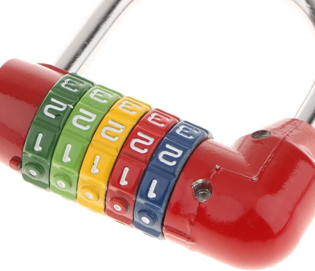 candado código de bloqueo candado Candado, código Código de número de combinación pequeño Candado con candado Bolsa de viaje Diseño de dígitos de 5 esferas - Rojo, como se describe (Color : Red)