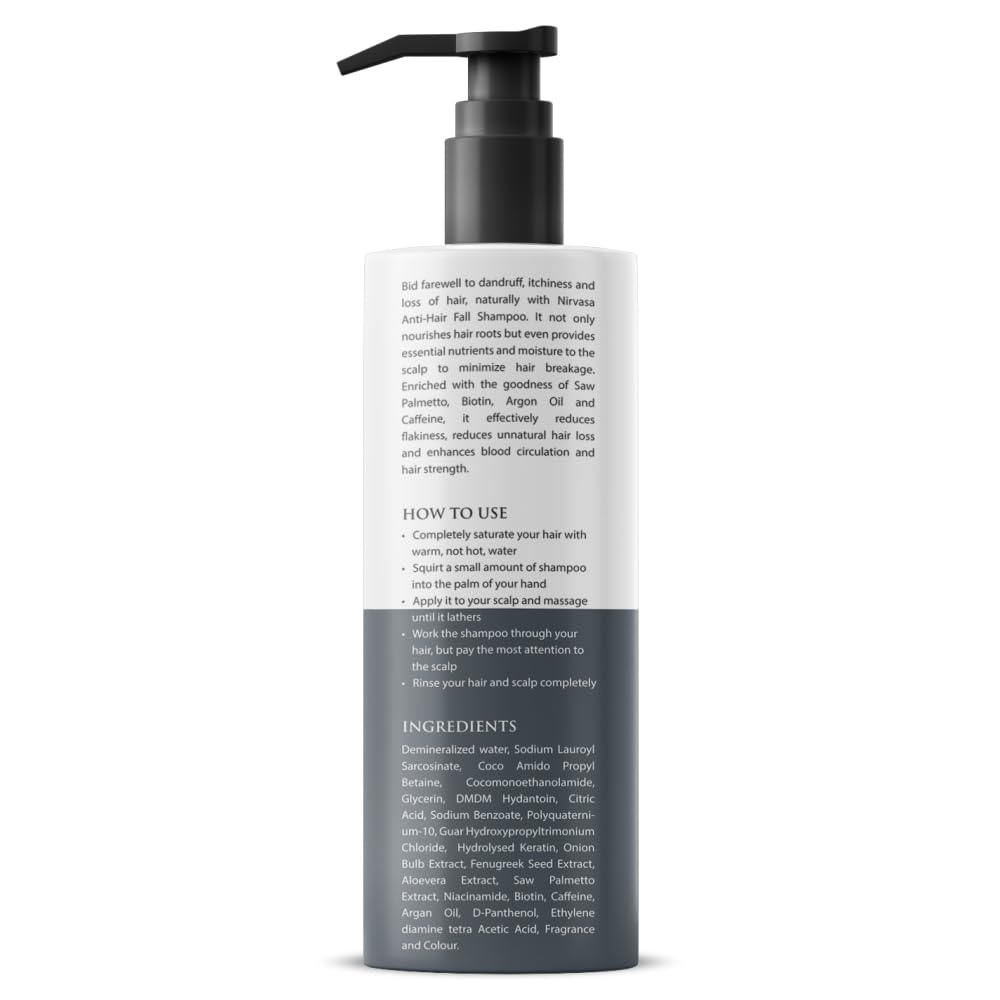 Nirvasa Anti-Hair Fall Shampoo (2x200ml) | Sulfate-Free with Saw Palmetto & Biotin | Blocks DHT, Reduces Hair Fall & Breakage | Strengthens, Promotes Healthy & Strong Hair for Men & Women β Pack of 2 1
