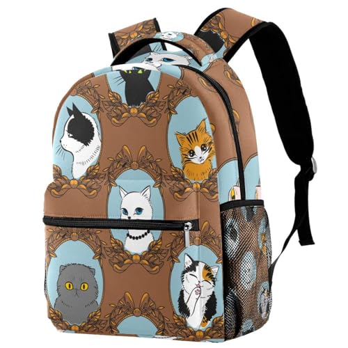 Sac à dos d'école chats dans le miroir parfait pour la rentrée des ados et filles