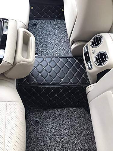Image of CAPEDELL Premium 7D car Floor Mats (Wagon R New, Black with Golden, Faux Leather, 1, Customizable, HE2024)