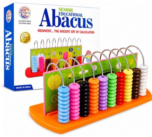 Image of BKDT Marketing Educational Abacus Learning Tool Early Math Skills for Kids to Learn to Count, Add & Subtract with Colourful Beads - Mathematics Tool kit -Abacus Toys for Kids
