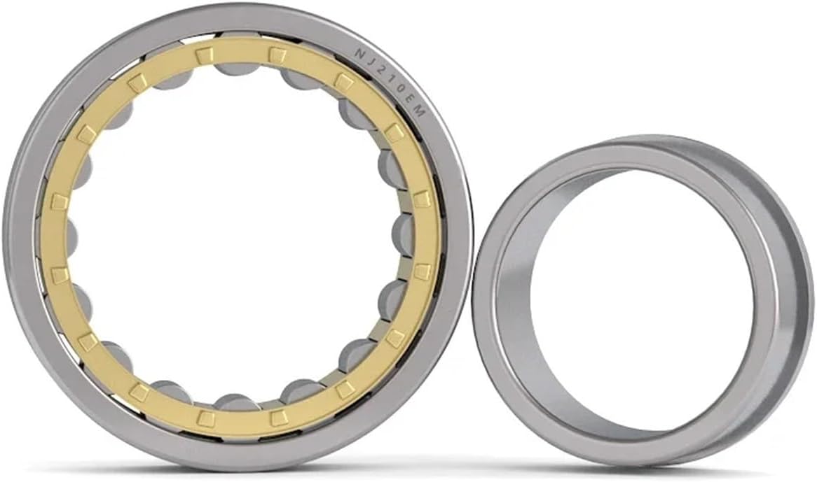 Bearing,Ball Bearings,Aligning Ball Bearing,Skateboard Bearings,NJ207EM Cylindrical Roller Bearing Single Brass Cage Inner Ring with Flange 1Pcs