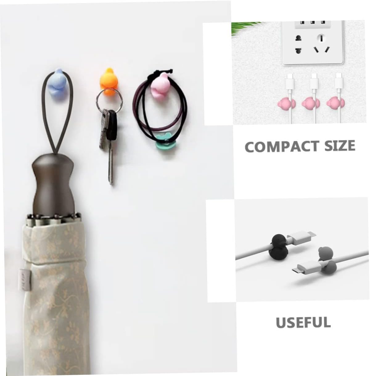 DOITOOL Sets Compact Cable Management Holder for Computer Desk Under Table Mini Cord Organizer Adhesive Clips Pcs