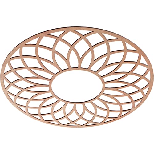 Image of Ekena Millwork 36 inchOD x 12 1 /4 inchID x 3 /8 inchT Cannes Wood Fretwork Pierced Ceiling Medallion, Cherry