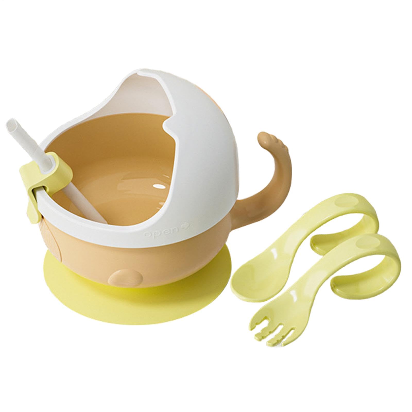 Bowl for Babies Food Container Suction Cup Bowl for Kids Children Boys Girls Yellow-image-47