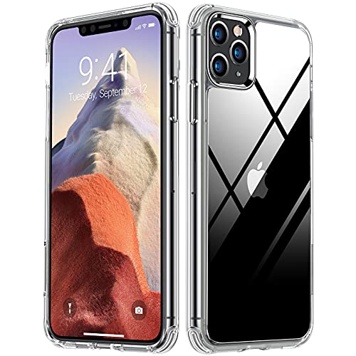 TORRAS Sailing Series Compatible for iPhone 11 Pro Max Case Clear 6.5 inch, Glow in The Dark Yellow-Resistance Shockproof Protective Bumper Compatible for iPhone 11 ProMax Phone Cases, Clear